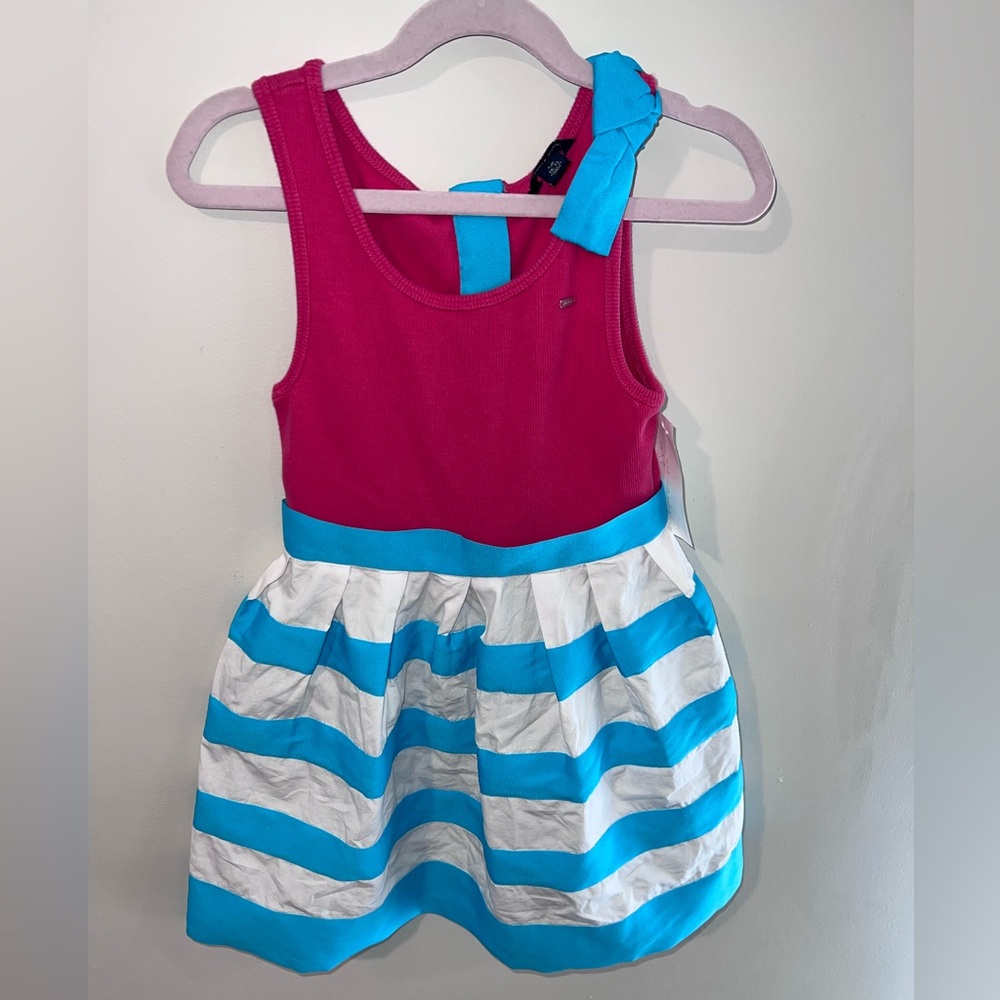 TH Pink and Blue Striped Dress